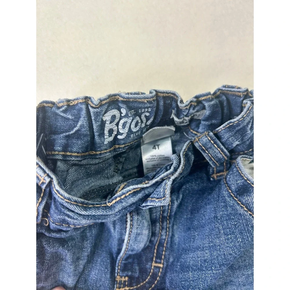 OshKosh Bgosh‎ Boys Blue Carpenter Jeans Size 4T Medium Wash Denim Elastic Waist